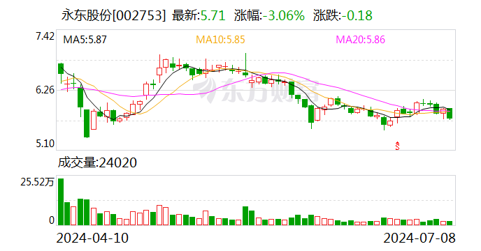 永东股份：上半年预盈4500万至5500万元 同比扭亏