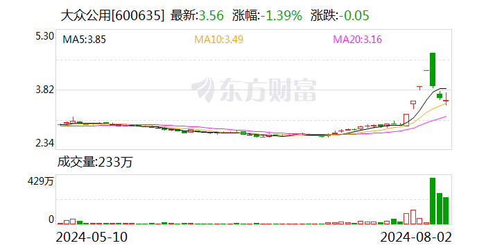 大众公用：公司为大众交通第一大股东  第1张